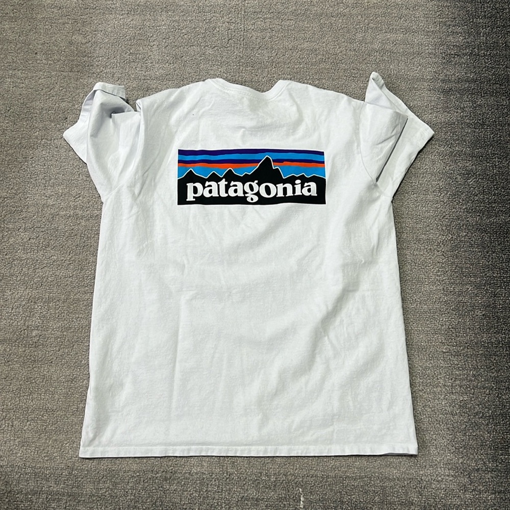 Patagonia Logo tshirt size L in color white